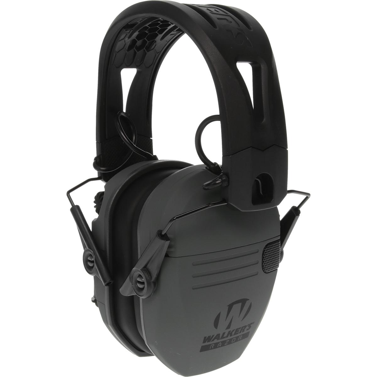 Walker's Razor Tacti-Grip Ear Muffs -Battleship Gray 23NRR