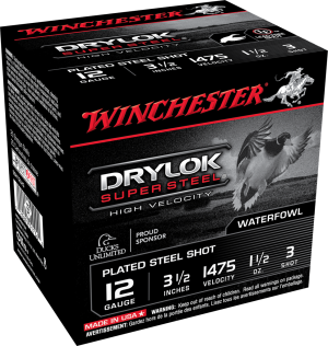 WINCHESTER DRYLOK SPR STEEL HV 12G 3-1/2" #3 1-1/2 OZ 25/250