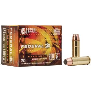 Federal Fusion Handgun Ammunition .454 Casull 260gr JSP 1350 fps 20/ct